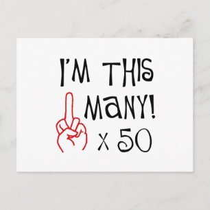 Carte Postale 50e anniversaire Salute du doigt médian