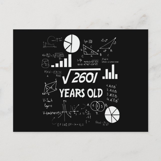 Carte Postale 51 Years Old Bday Math Teacher 51st Birthday Gift (Devant)