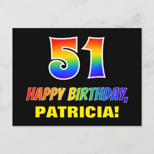 Carte Postale 51e anniversaire : Bold, amusant, simple, arc-en-c