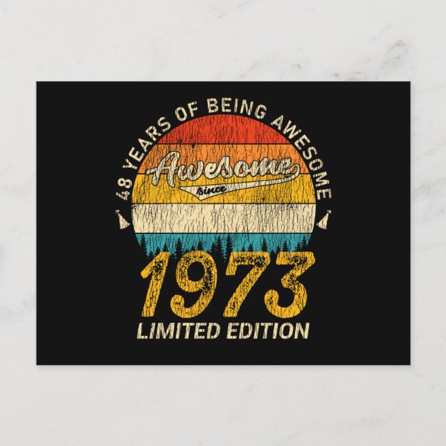Carte Postale 52 Ans 1973 Rétro Génial Cadeau pour 52ème Anniver (Devant)