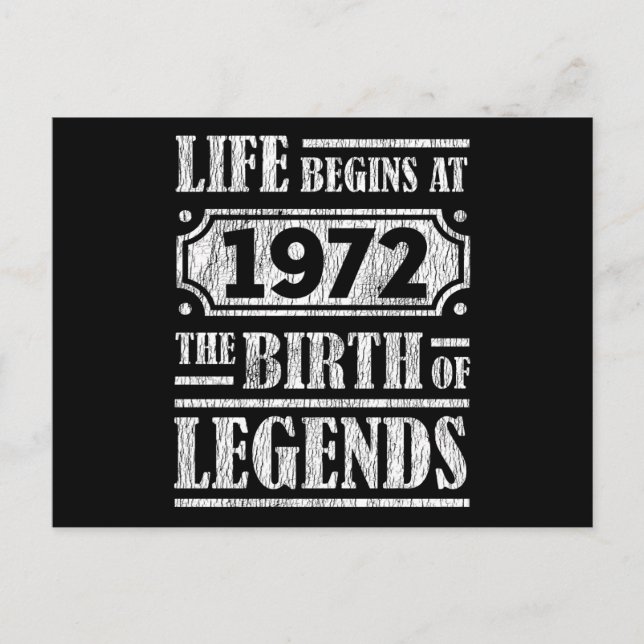 Carte Postale 53 Ans Naissance En 1972 D'une Légende 53e Anniver (Devant)