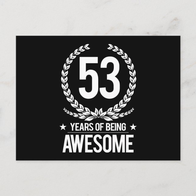 Carte Postale 53e anniversaire (53 ans d'être génial) (Devant)