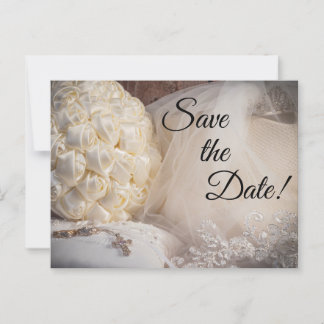 Carte Postale 5882-Bouquet avec anneaux, Croix, Voile