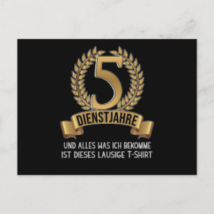 Carte Postale 5 ans d'anniversaire de l'entreprise pour les empl