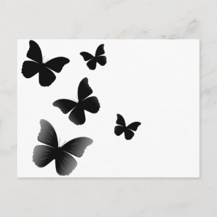 Carte Postale 5 Black Butterflies
