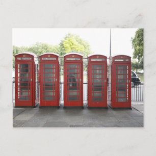 Carte Postale 5 boîtes téléphoniques à Londres