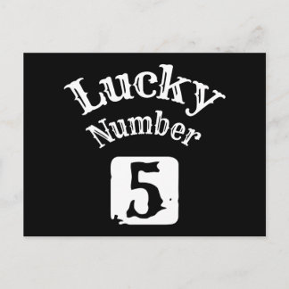 Carte Postale 5 - Nombre Chanceux 5 Chance