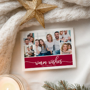 Carte Postale 5 Photos Collage Chaleureux Voeux Simple Noël