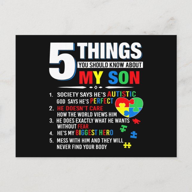 Carte Postale 5 Things You Should Know About (Devant)
