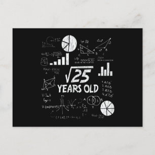 Carte Postale 5e anniversaire Carré racine de 25 - 5 ans Anniver