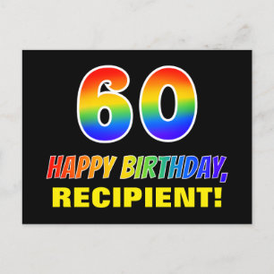 Carte Postale 60e anniversaire : Bold, amusant, simple, arc-en-c