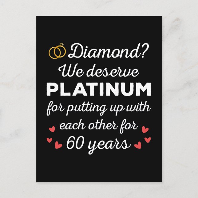 Carte Postale 60ème anniversaire du Mariage I - Diamond Funny Co (Devant)