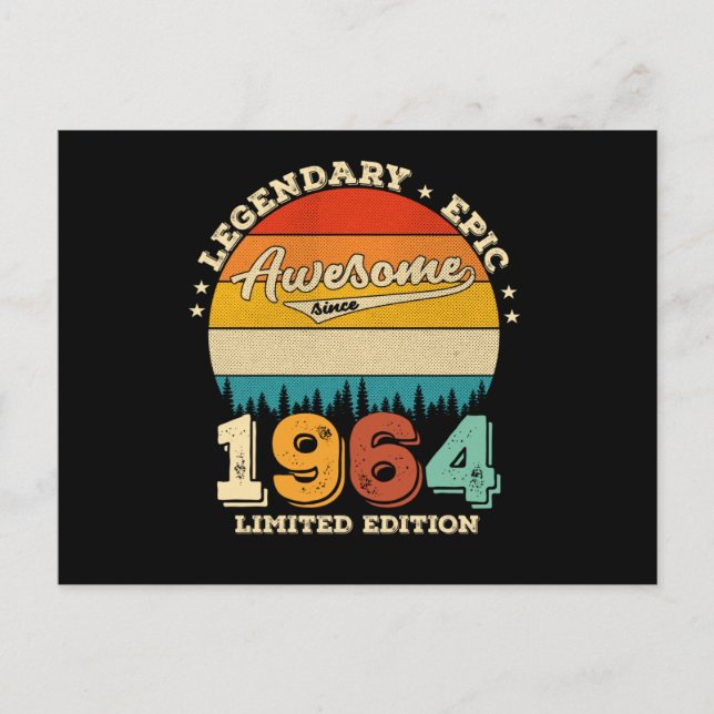 Carte Postale 61 ans Anniversaire 1964 Cadeau d'anniversaire exc (Devant)