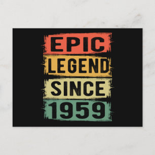 Carte Postale 62 ans Anniversaire 1959 Epic Légende 63ème annive