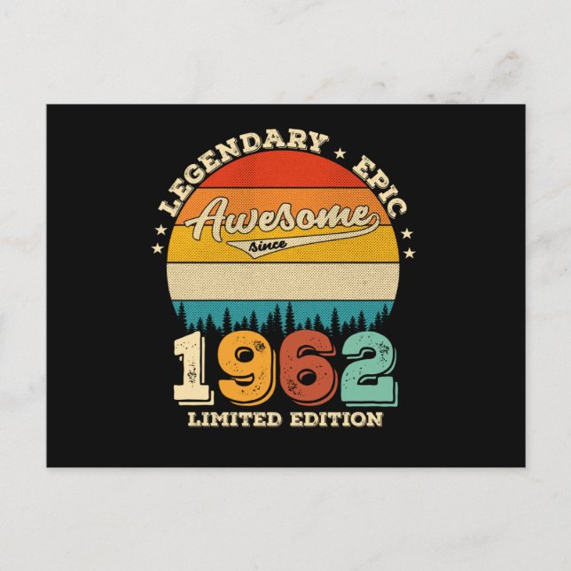 Carte Postale 63 Ans Anniversaire 1962 Cadeau Anniversaire 63 An (Devant)