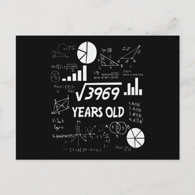 Carte Postale 63 ans Enseignant des mathématiques Anniversaires  (Devant)