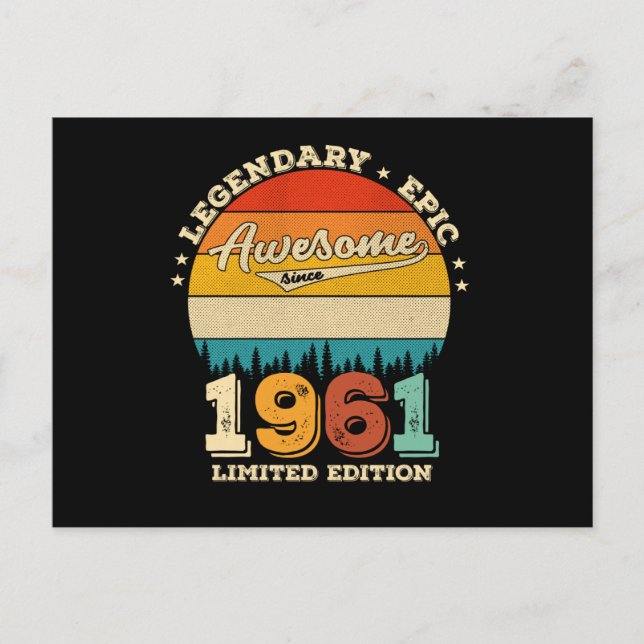 Carte Postale 64 Ans Anniversaire 1961 Cadeau Anniversaire 64 An (Devant)
