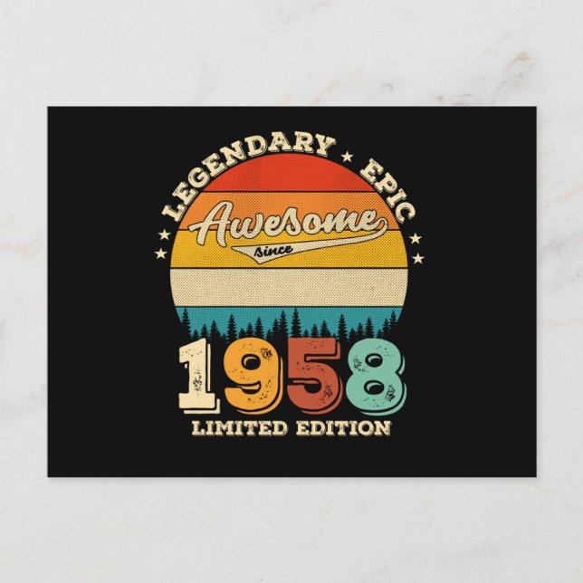 Carte Postale 64 ans Incroyable depuis 1958 Cadeau pour 64e anni (Devant)