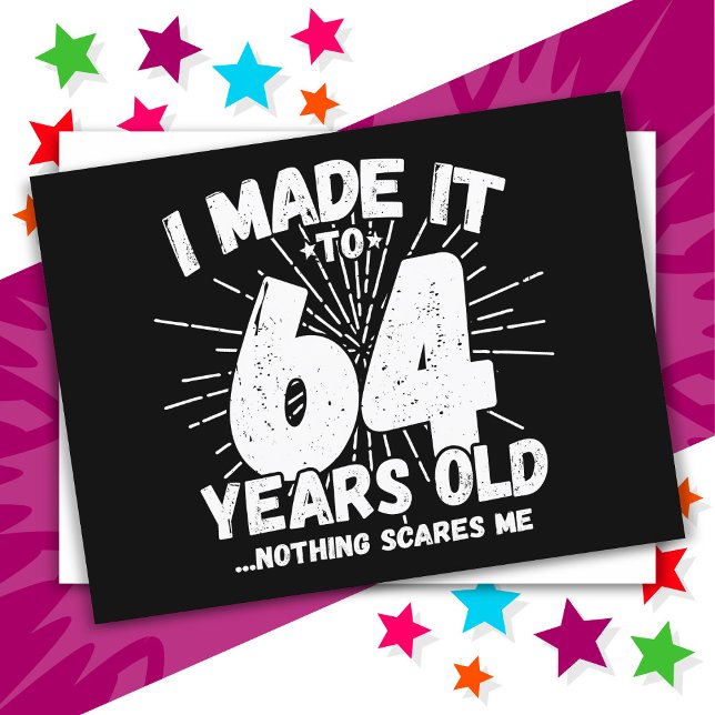Carte Postale 64 ans sarcasme mème drôle 64e anniversaire (Créateur téléchargé)