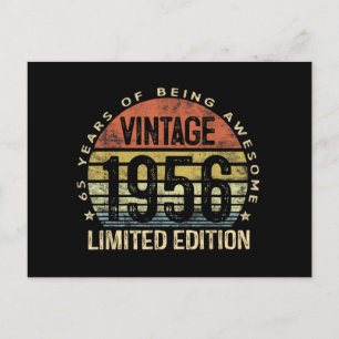 Carte Postale 65 Ans Anniversaire Vintage 1956 Édition Limitée