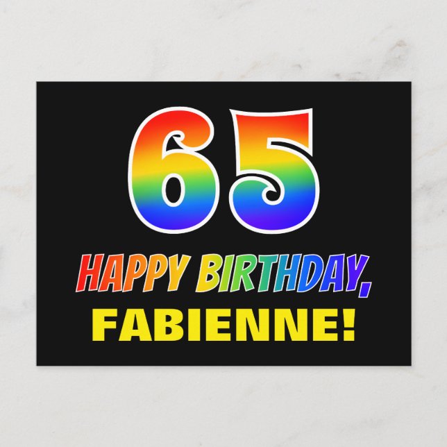 Carte Postale 65e anniversaire : audacieux, amusant, simple, arc (Devant)