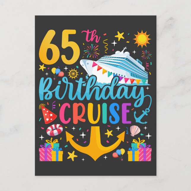 Carte Postale 65e anniversaire Croisière B-Day Party (Devant)