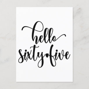 Carte Postale 65e anniversaire femmes Bonjour 65 mignonne 65 ans