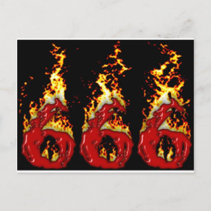 Carte Postale 666 Sang et incendie