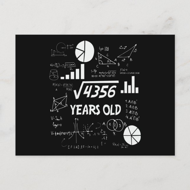 Carte Postale 66 ans Enseignant des mathématiques Anniversaires  (Devant)
