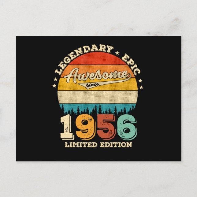 Carte Postale 66 ans Incroyable depuis 1956 Cadeau d'anniversair (Devant)