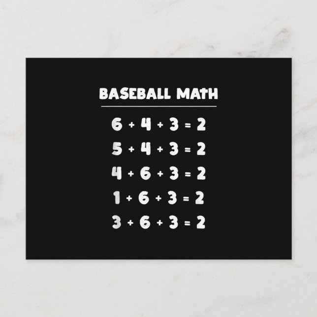 Carte Postale 6 4 3 2 Math Baseball - Jeu de softball mignon (Devant)