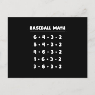 Carte Postale 6 4 3 2 Maths de Baseball - Jeu de Softball Mignon