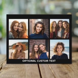 Carte Postale 6 Collage de photos Texte facultatif — CAN Edit Co