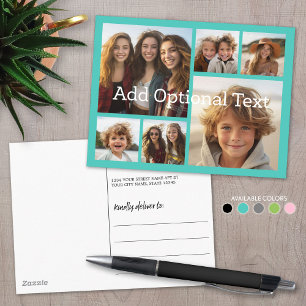Carte Postale 6 Collage de photos Texte facultatif — PEUT Modifi