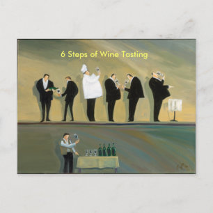 Carte Postale 6 Étapes de dégustation de vin