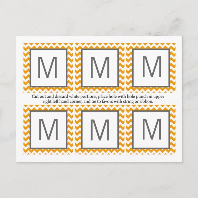 Carte Postale 6 Favoriser les étiquettes Gris Jaune Gris Gris Ch (Devant)