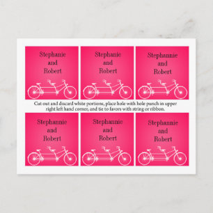 Carte Postale 6 Favoriser les étiquettes Whimsical Pink Double V