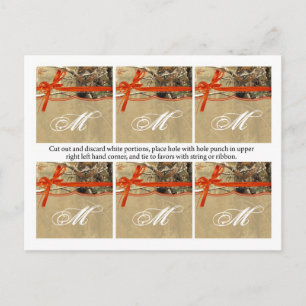 Carte Postale 6 Favoriser Tags Chasseurs Camoflouge Camo Orange
