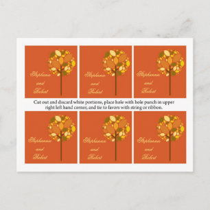 Carte Postale 6 Favoriser Tags Moderne Arbre d'automne Foliage d