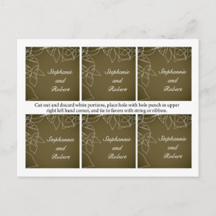 Carte Postale 6 Favoriser Tags Moderne Automne Floral Fall Brown