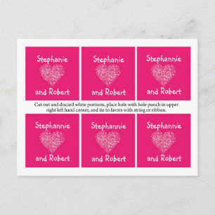 Carte Postale 6 Favoriser Tags Pétales Floraux Rose Fleur Rose C