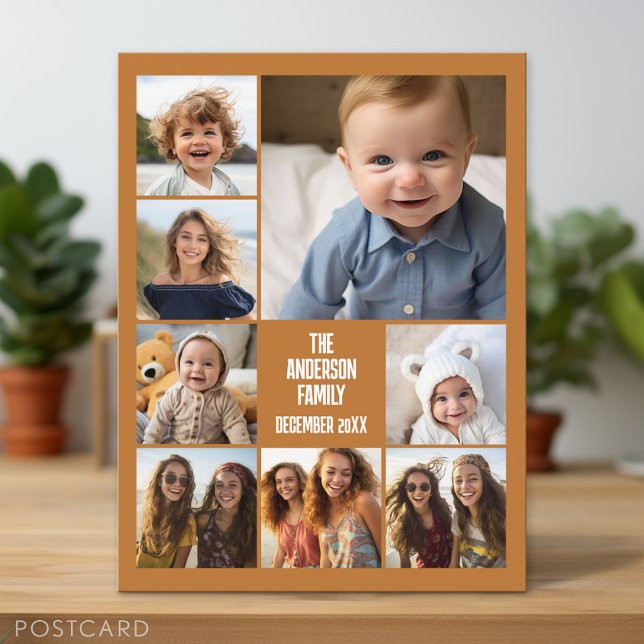 Carte Postale 6 Modèle photo avec 2 lignes de texte (Photo Postcard - Customize with your pictures)