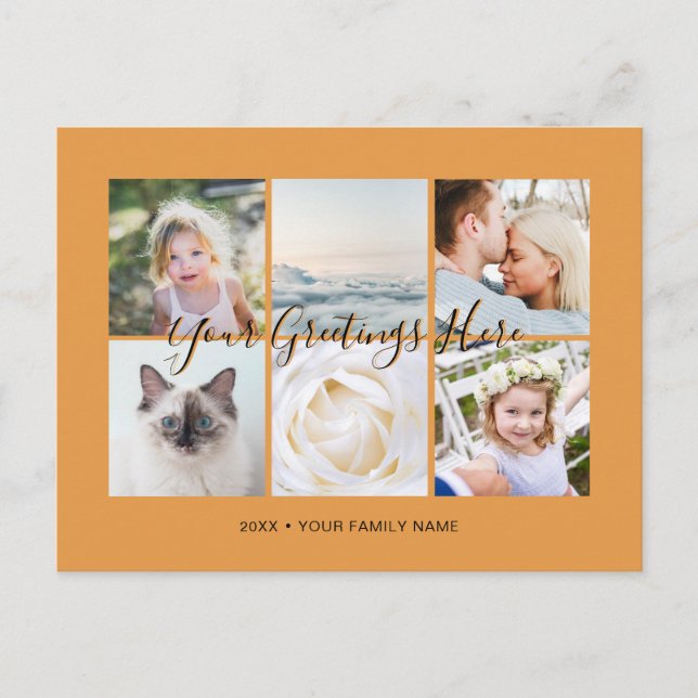 Carte Postale 6 photos personnalisées Salutations universelles (Devant)