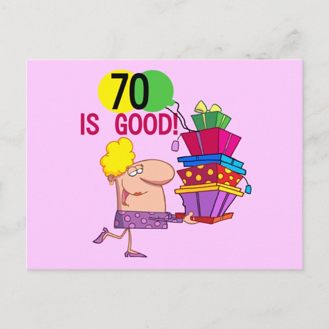Carte Postale 70 est Bon Anniversaire Tshirts et cadeaux (Devant)