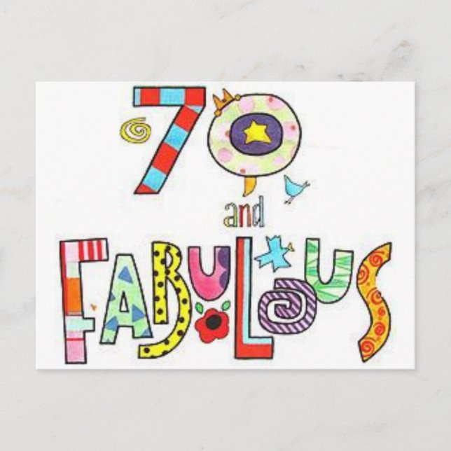 Carte Postale 70 & Fabuleux - Joyeux 70e anniversaire (Devant)
