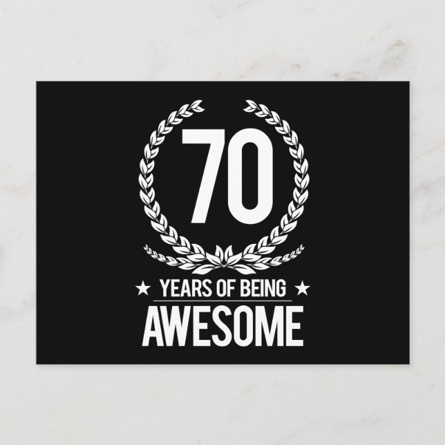 Carte Postale 70e anniversaire (70 ans d'être génial) (Devant)