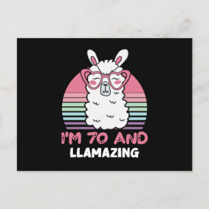 Carte Postale 70e anniversaire Llamazing Lama 70 ans Cadeau d'an
