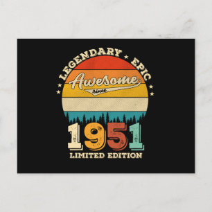 Carte Postale 71 Ans Awesome depuis 1951 71e Anniversaire Cadeau