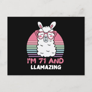 Carte Postale 71e anniversaire Llamazing Lama Cadeau d'anniversa