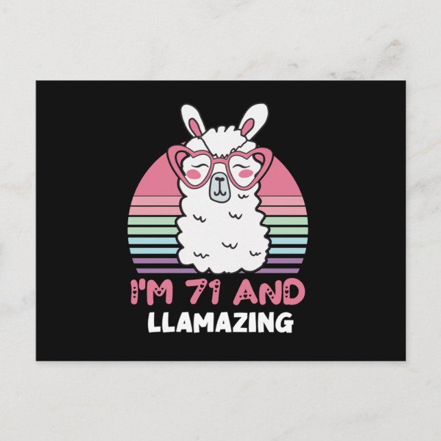 Carte Postale 71e anniversaire Llamazing Llama 71 ans Anniversai (Devant)